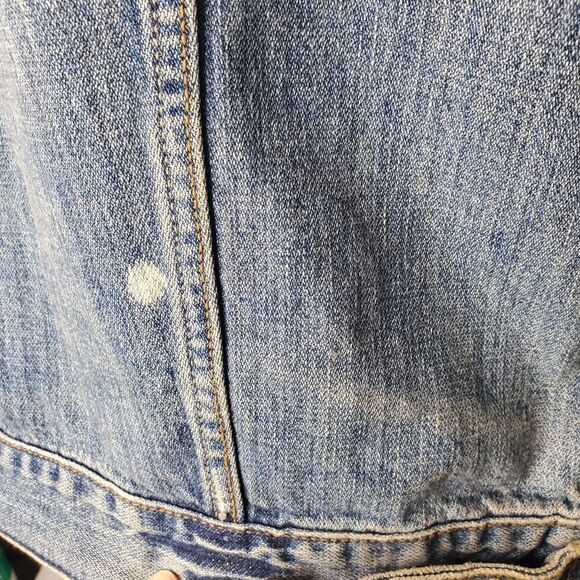 JACK SKELLINGTON vest hand‎ painted distressed jean denim XL - Picture 5 of 9